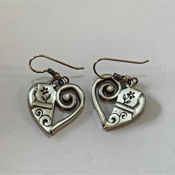 Brighton Scrolled Heart French Wire Dangle Earrings - Picture 2 of 7